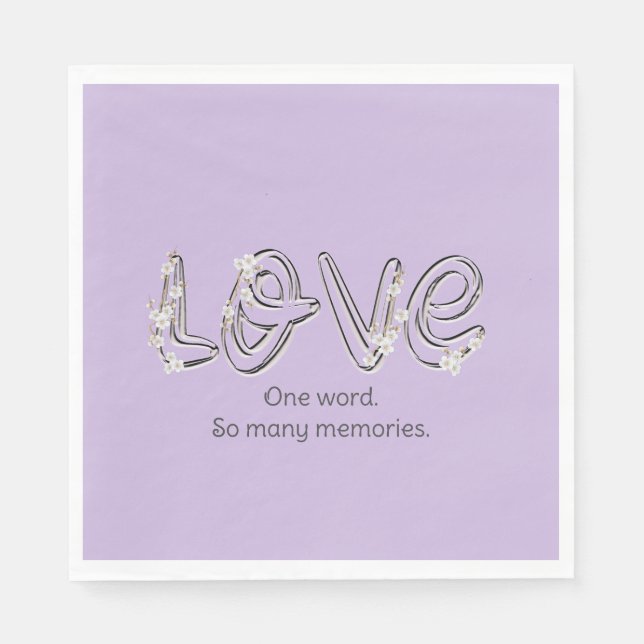 Jubiläum Almond Blossom Liebe Text Serviette (Vorderseite)