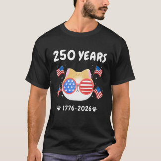 Jubiläum Amerika 1776-2026 Süße Katze Patriotisch  T-Shirt