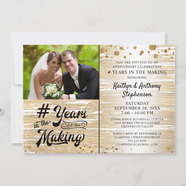 Jubiläum Black Gold JAHRE IM MAKING Einladung (Vorderseite)