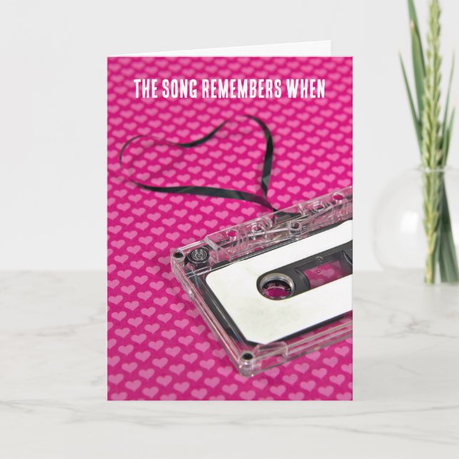 Jubiläum Cassette Tape Heart Karte (Vorderseite)