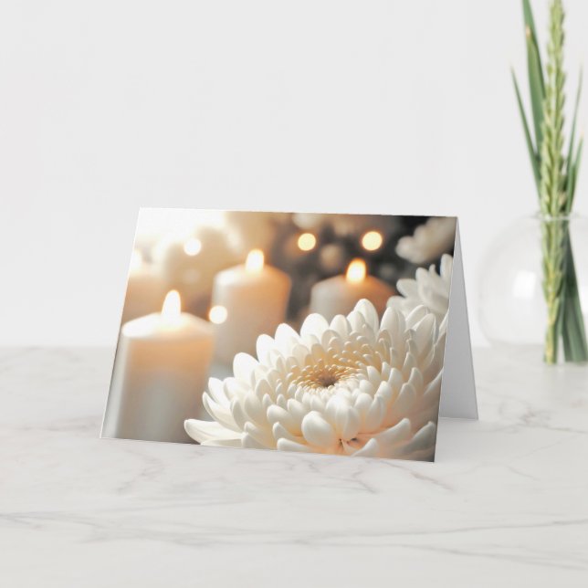 Jubiläum Chrysanthemum Blume und Kerzen Karte (Vorderseite)