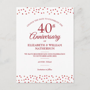 Jubiläum der 40. Ruby Hochzeit ändern  Ankündigungspostkarte
