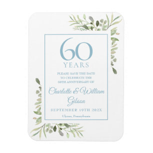 Jubiläum der 60. Hochzeit Save the Date Grüne Magnet