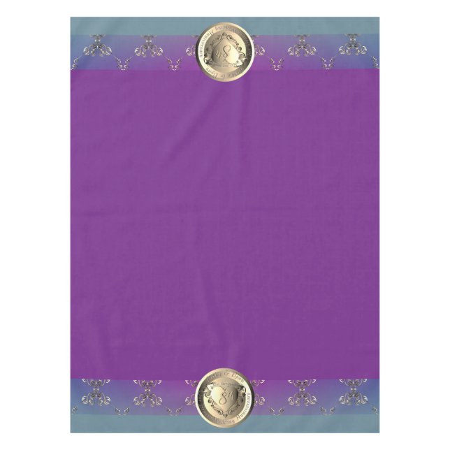 Jubiläum der 8. Hochzeit Bronze-Herz-Emblem Tischdecke (Vorderseite)