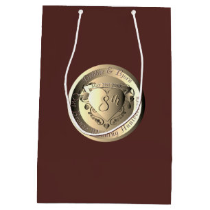 Jubiläum der 8. Hochzeit Bronze-Herz-Medaille Mittlere Geschenktüte