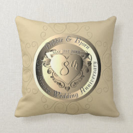 Jubiläum der 8. Hochzeit Bronze Medallion w Foto Kissen