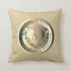 Jubiläum der 8. Hochzeit Bronze Medallion w Foto Kissen