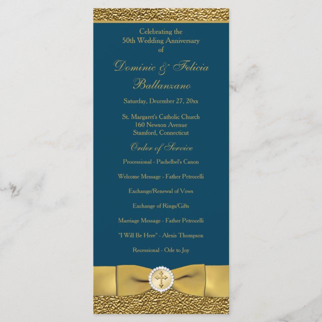 Jubiläum der aquamarinen Goldhochzeit - Erneuerung Programm (Vorderseite)
