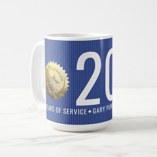 Jubiläum der Beschäftigten jedes Jahr 20 Jahre Kaffeetasse (Vorderseite Links)