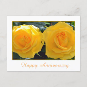Jubiläum der gelben Rose-Blume Postkarte