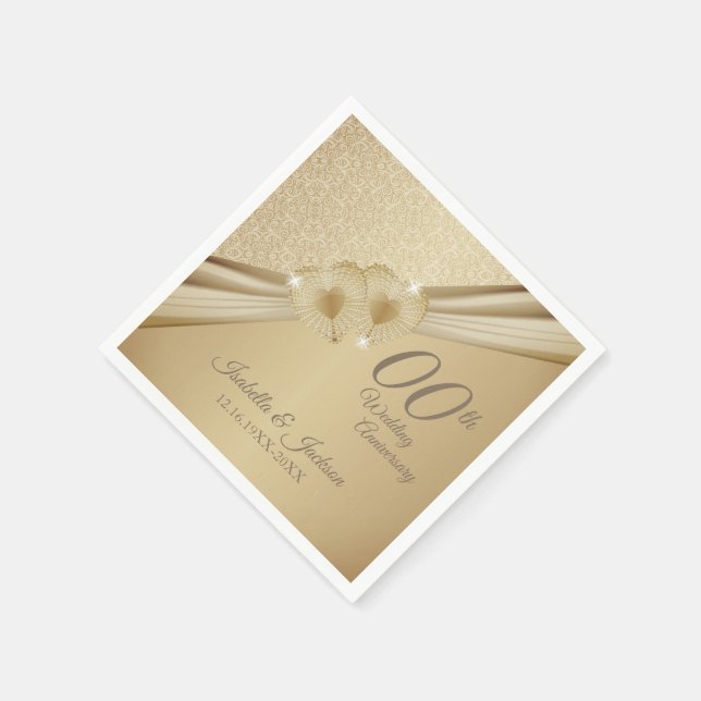 Jubiläum der Goldhochzeit Serviette (Ecke)