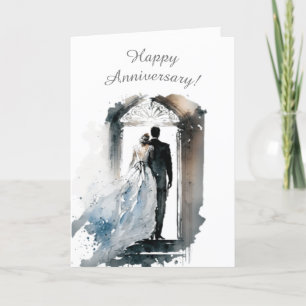 Jubiläum der Hochzeit im ersten Jahr Feiertagskarte