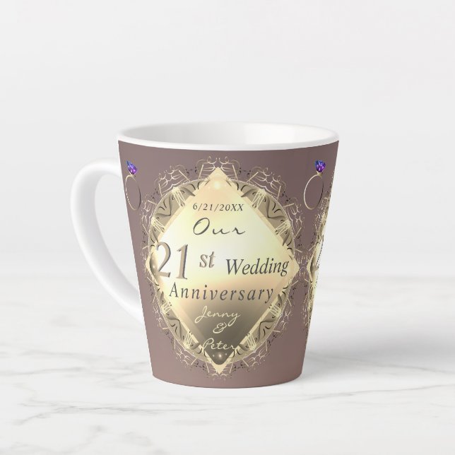 Jubiläum der Hochzeit Iolite & Brass Tasse (Linke Ecke)