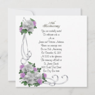 Jubiläum der Hochzeit Verlängerung der Weißen Rose Einladung