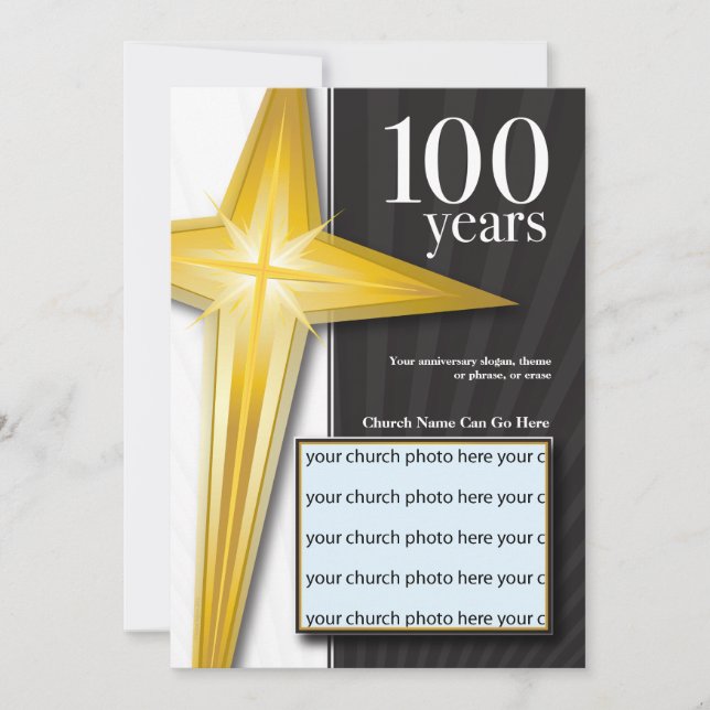 Jubiläum der Kirche zum 100-jährigen Bestehen Einladung (Vorderseite)