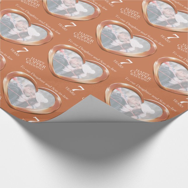 Jubiläum der Kupferhochzeit - Foto Geschenkpapier (Ecke)