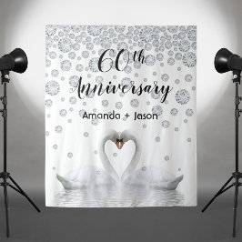 Jubiläum der weißen Schwäne in der Liebe Wandteppich