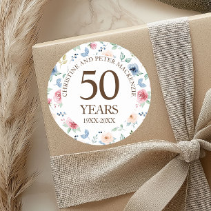 Jubiläum des 50. Goldenen Hochzeitsplatzes Rose Runder Aufkleber