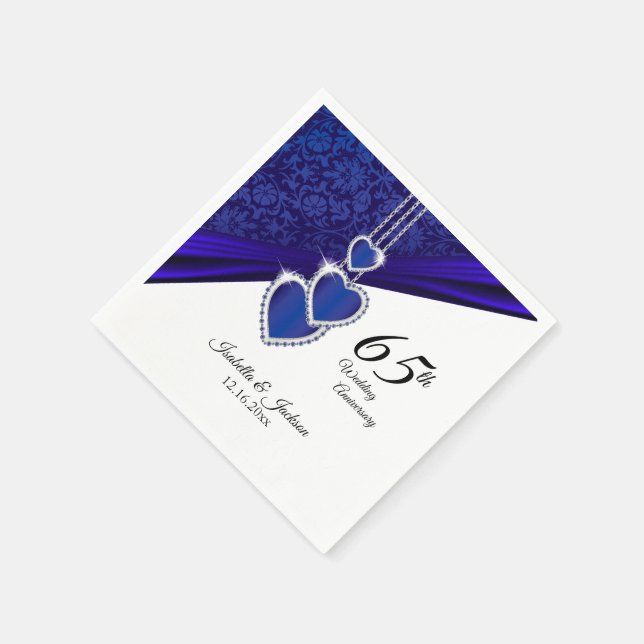 Jubiläum des 65./45. Hochzeitssapphire Serviette (Ecke)