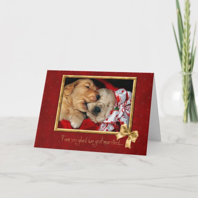 Jubiläum des Golden Retriever Liebe Karte (Vorderseite)
