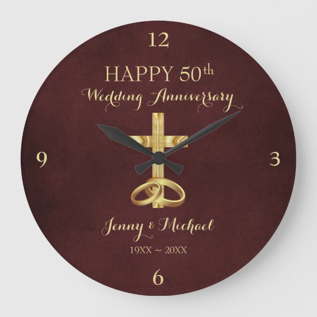 Jubiläum des Goldenen Kreuzes Große Wanduhr (Vorderseite)