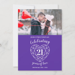 Jubiläum des Ioliten Herzens 21 Jahre Foto lila Einladung