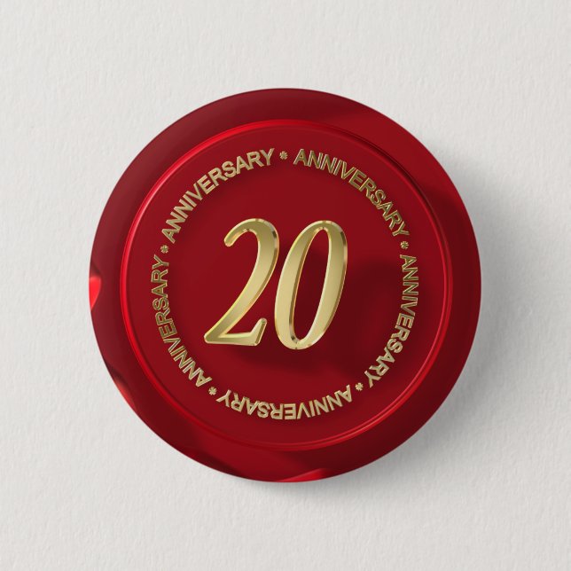 Jubiläum des Rotwinks-Siegels Button (Vorderseite)