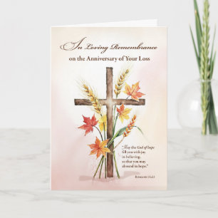 Jubiläum des verlassenen religiösen Kreuz Herbst Karte