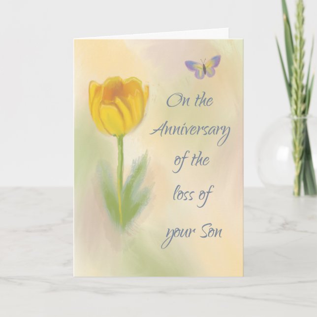Jubiläum des Verlustes der Blume des Son Watercolo Karte (Vorderseite)