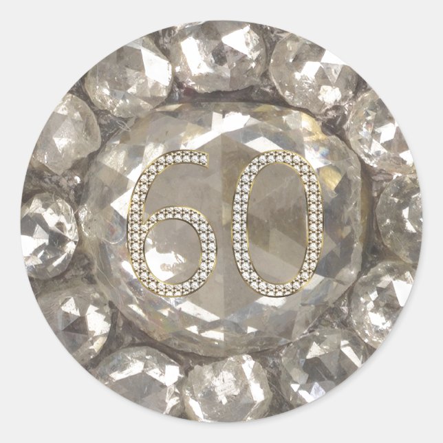 Jubiläum Diamond Wedding 60 Jahre Jubiläum Runder Aufkleber (Vorderseite)