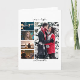 Jubiläum DIY 5 Foto Hochzeit vertikal schlicht Karte