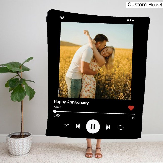 Jubiläum Foto Album Cover | Modernes Design Fleecedecke (Anniversary Photo Album Cover | Modern Stylish Fleece Blanket)