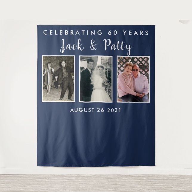 Jubiläum Foto Collage Hintergrund Banner Wandteppich (Vorderseite)