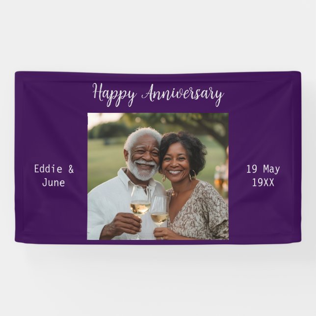 Jubiläum Foto Modern Banner Lila (Horizontal)