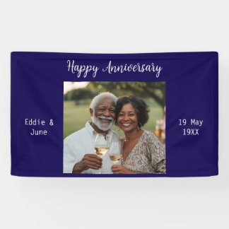 Jubiläum Foto Modern Banner Navy Blue