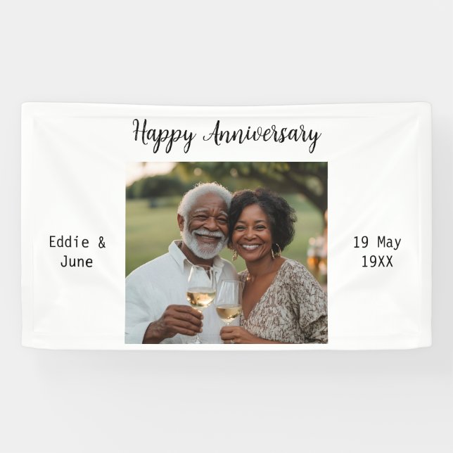 Jubiläum Foto Modern Banner White (Horizontal)