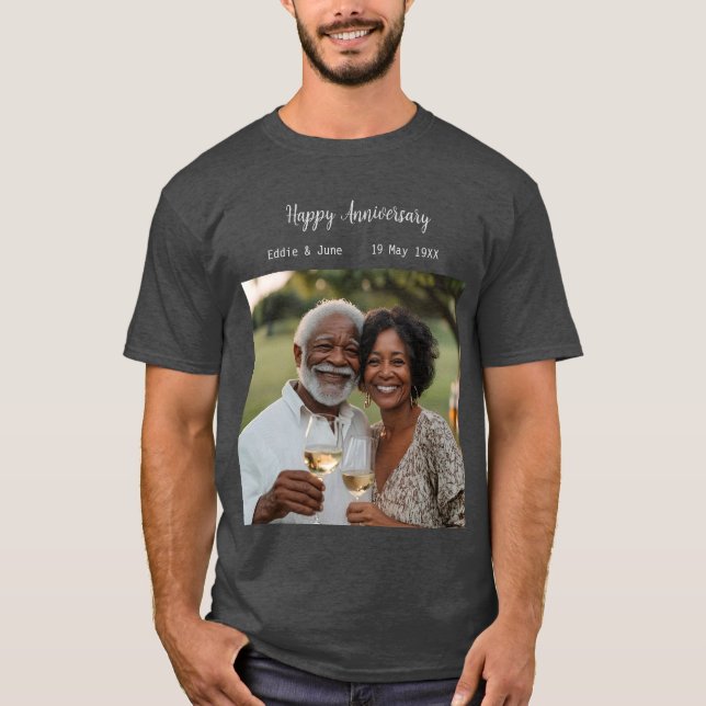 Jubiläum Foto Moderner T - Shirt Dunkel (Vorderseite)
