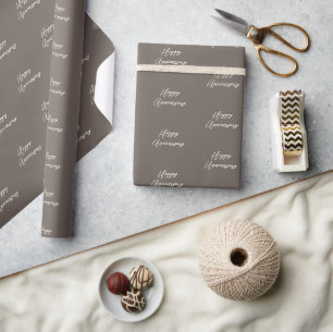 Jubiläum frisch verheiratet Schrift braun creme ch Geschenkpapier