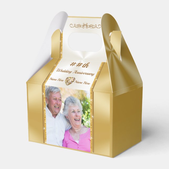 Jubiläum Gastgeschenk Ideen. Foto, Personalisiert Geschenkschachtel (Vorderseite)