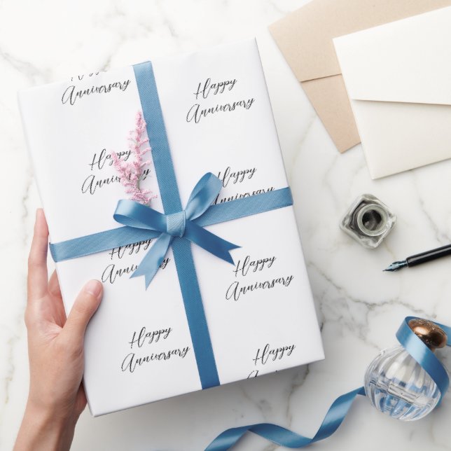 Jubiläum gerade verheiratet Schriftart Schwarz-wei Geschenkpapier (Schenken)