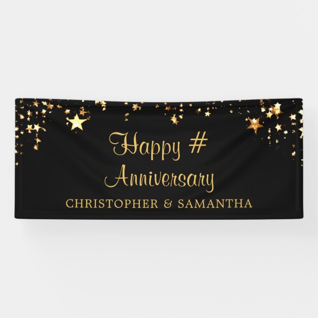 Jubiläum Gold inszeniert Text und Farbe Banner (Horizontal)