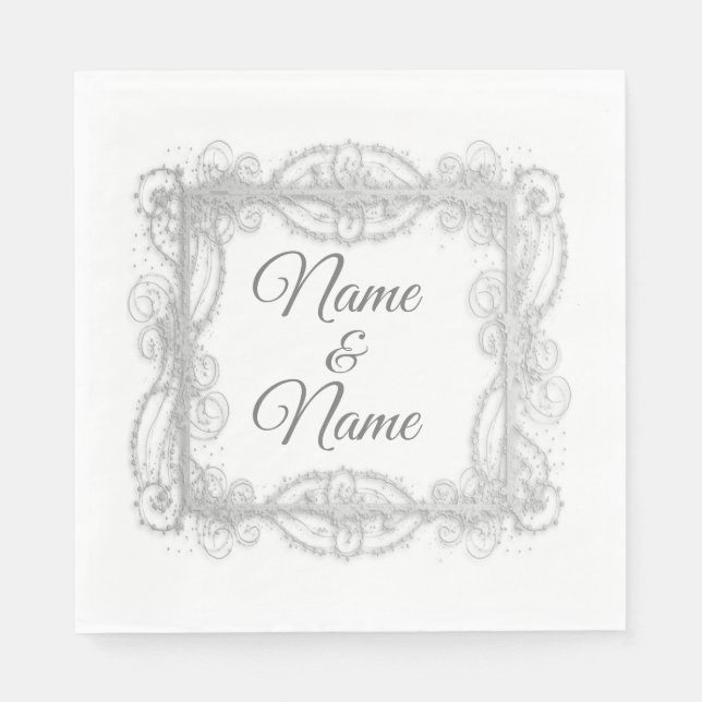 Jubiläum, Hochzeit, Besondere Anlass personalisier Serviette (Vorderseite)