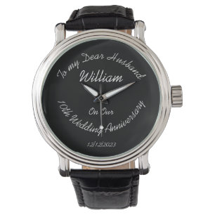 Jubiläum Hochzeit Verlobung. Bearbeitbarer Text Armbanduhr