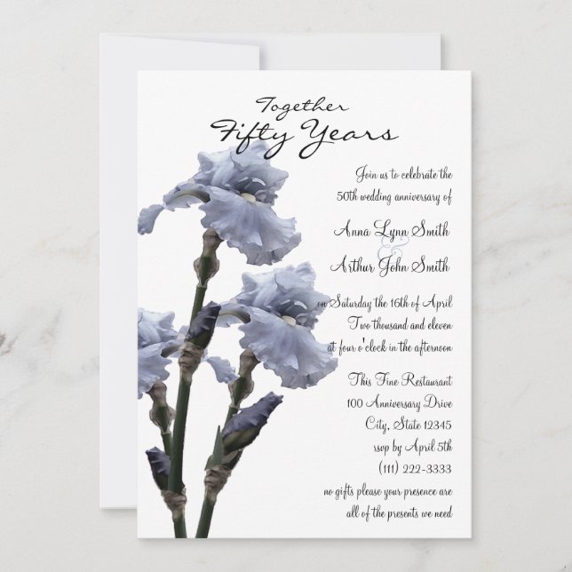 Jubiläum Iris Einladung (Vorderseite)