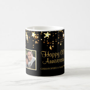 Jubiläum JEDES JAHR Black Gold Stars Foto Kaffeetasse