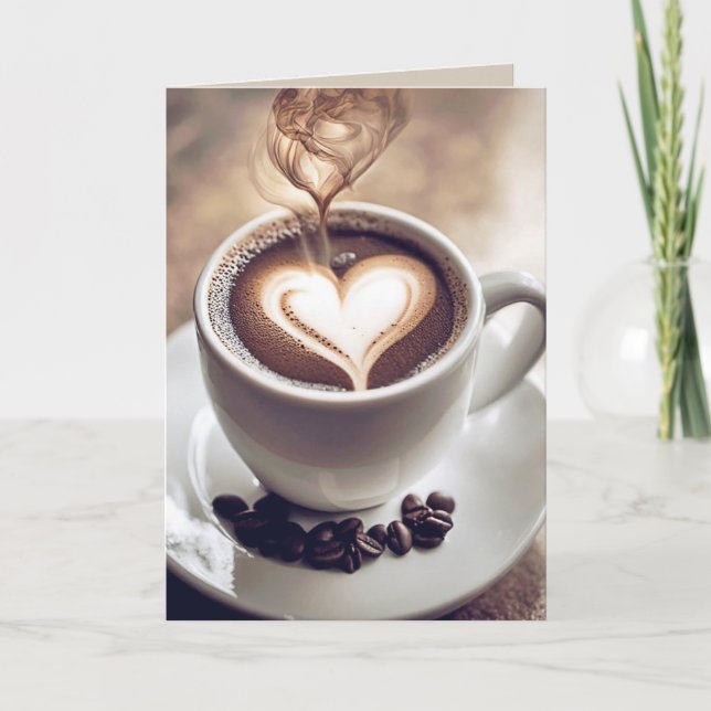 Jubiläum Kaffee mit Herz und Steppe Karte (Vorderseite)