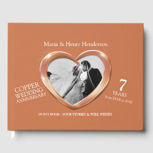 Jubiläum Kupfer Hochzeit Foto Herzen 7 Jahre Gästebuch