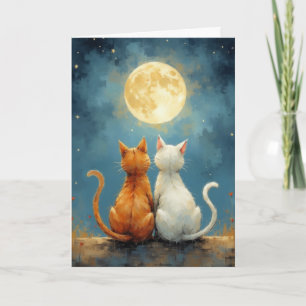 Jubiläum Liebe Katzen unter dem Mond auf schmerzli Karte