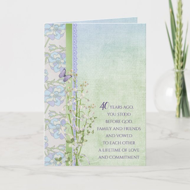 Jubiläum Lily of the Valley Bouquet Karte (Vorderseite)