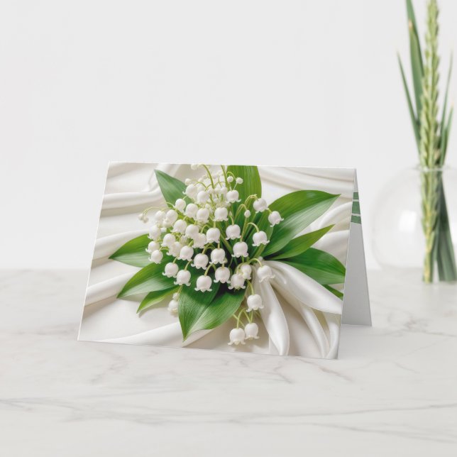 Jubiläum Lily of the Valley Bouquet Karte (Vorderseite)